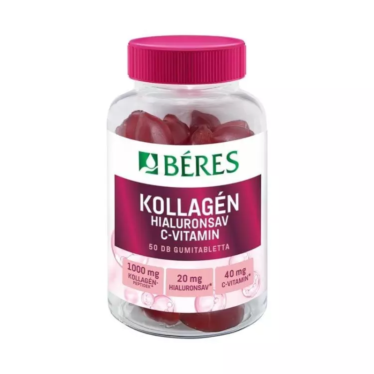 Béres Kollagén hialuronsav C-vitamin gumitabletta 50x