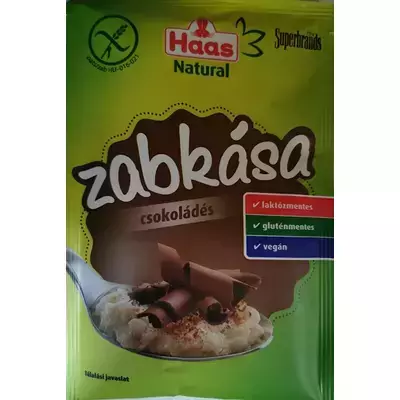HAAS Natural Csokoládés zabkása vegán GM. 50g HAAS Natural Csokoládés zabkása vegán GM. 50g