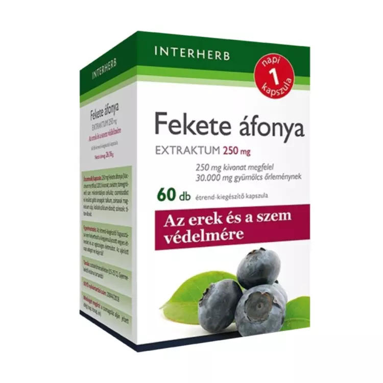 Interherb Napi1 Fekete áfonya Extraktum kapszula 60x Interherb Napi1 Fekete áfonya Extraktum kapszula 60x