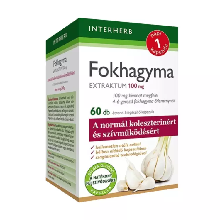 Interherb Napi1 Fokhagyma Extraktum kapszula 60x Interherb Napi1 Fokhagyma Extraktum kapszula 60x