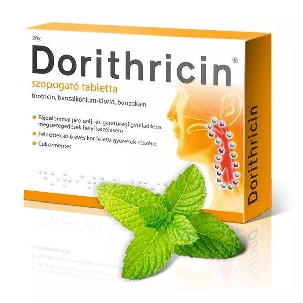 Dorithricin mentol szopogató tabletta 20x Dorithricin mentol szopogató tabletta 20x