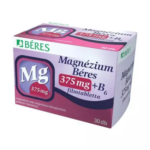 Magnézium Béres 375 mg + B6 filmtabletta 30x
