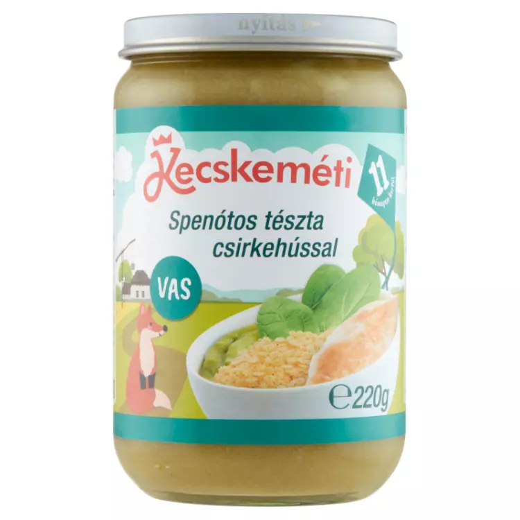 Kecskeméti spenótos tészta csirkehússal 220g Kecskeméti spenótos tészta csirkehússal 220g