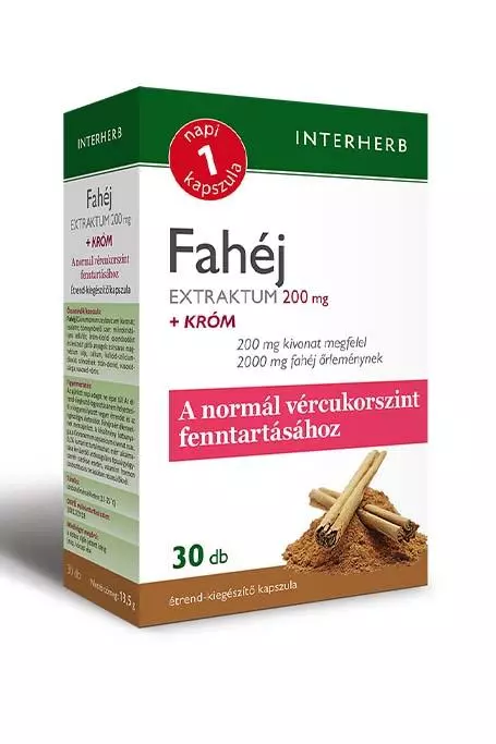 Interherb Napi1 Fahéj Extraktum+ króm kapszula 30x Interherb Napi1 Fahéj Extraktum+ króm kapszula 30x