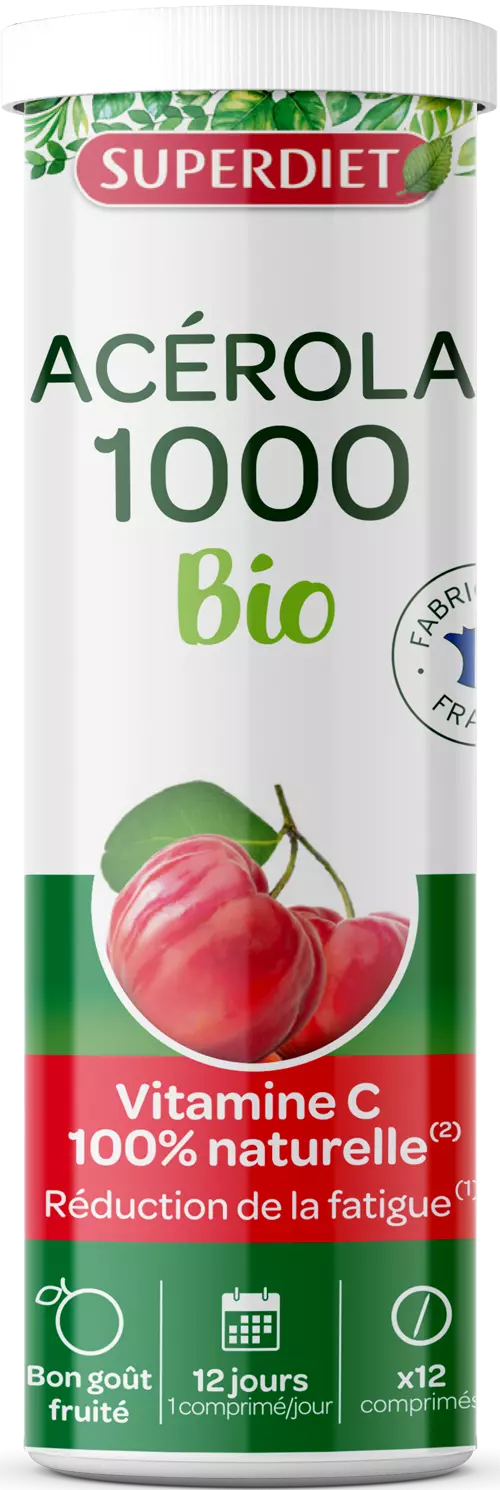 Superdiet Acerola 1000 Bio+ C-vitamin rágótabletta 24x