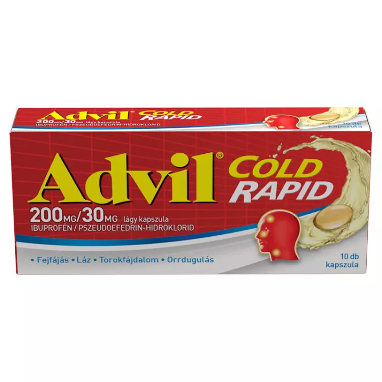Advil Cold Rapid 200 mg/30 mg lágy kapszula 10x Advil Cold Rapid 200 mg/30 mg lágy kapszula 10x