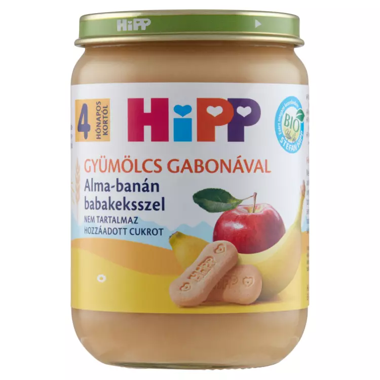 HiPP BIO alma-banán babakeksszel 4.hó 190g HiPP BIO alma-banán babakeksszel 4.hó 190g