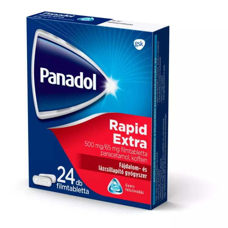 Panadol Rapid Extra 500 mg/65 mg filmtabletta 24x Panadol Rapid Extra 500 mg/65 mg filmtabletta 24x