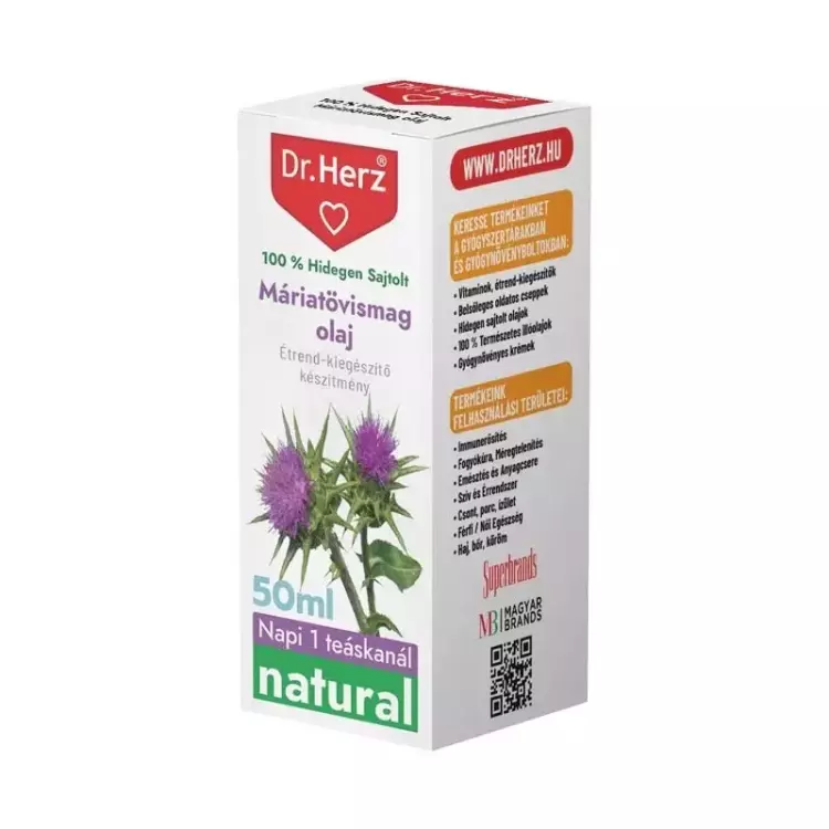 Dr.Herz 100% hidegen sajtolt máriatövis magolaj 50ml
