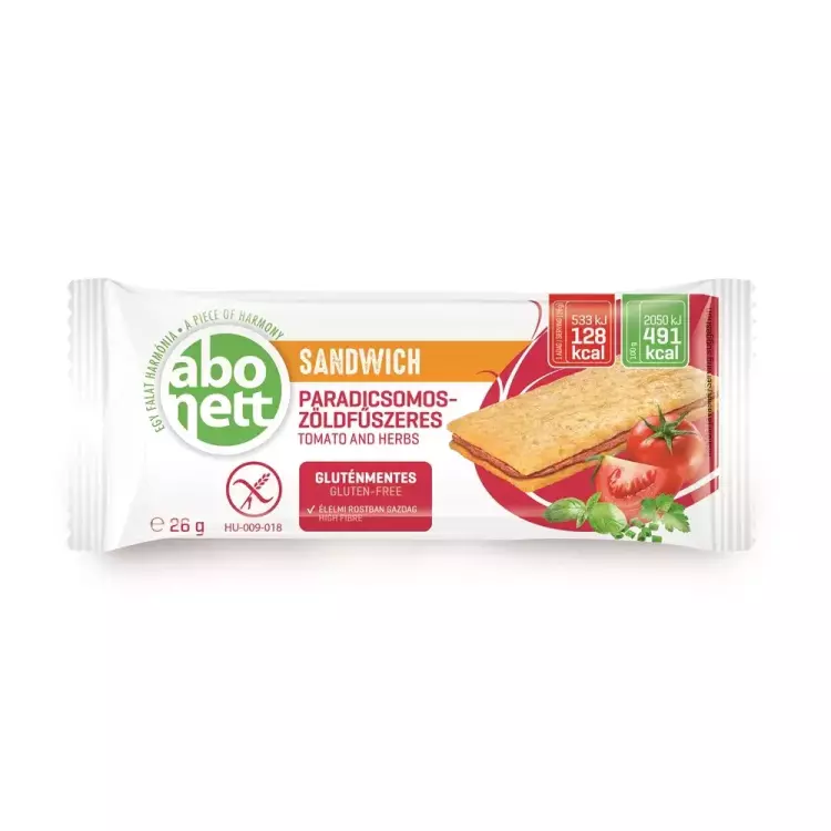 Abonett Sandwich paradicsomos-zöldfűszeres GM. 26g Abonett Sandwich paradicsomos-zöldfűszeres GM. 26g