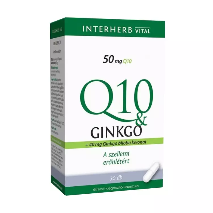 Interherb Q10+ Ginkgo kapszula 30x Interherb Q10+ Ginkgo kapszula 30x