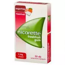 Nicorette Freshfruit gum 4 mg gyógyszeres rágógumi 30x Nicorette Freshfruit gum 4 mg gyógyszeres rágógumi 30x