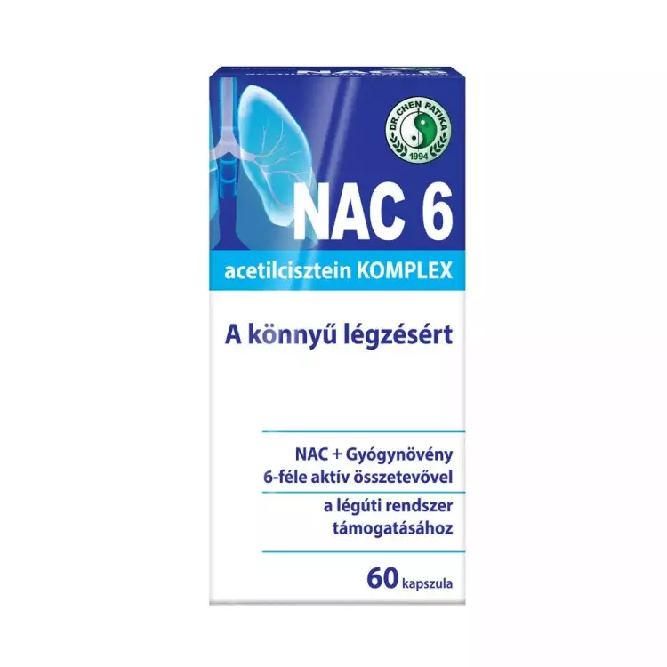 Dr.Chen NAC 6 komplex acetilcisztein kapszula 60x Dr.Chen NAC 6 komplex acetilcisztein kapszula 60x