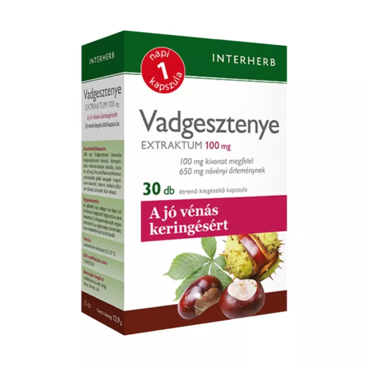 Interherb Napi1 Vadgesztenye Extraktum kapszula 30x Interherb Napi1 Vadgesztenye Extraktum kapszula 30x