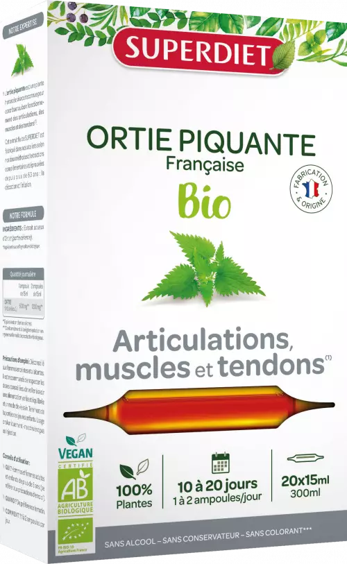Superdiet Bio Ortie Piquante csalán ivóampulla 20x15ml