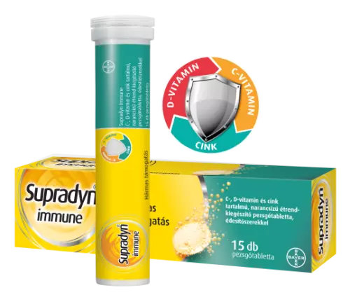 Supradyn Immune C-vit D-vit cink pezsgőtabl. 15x