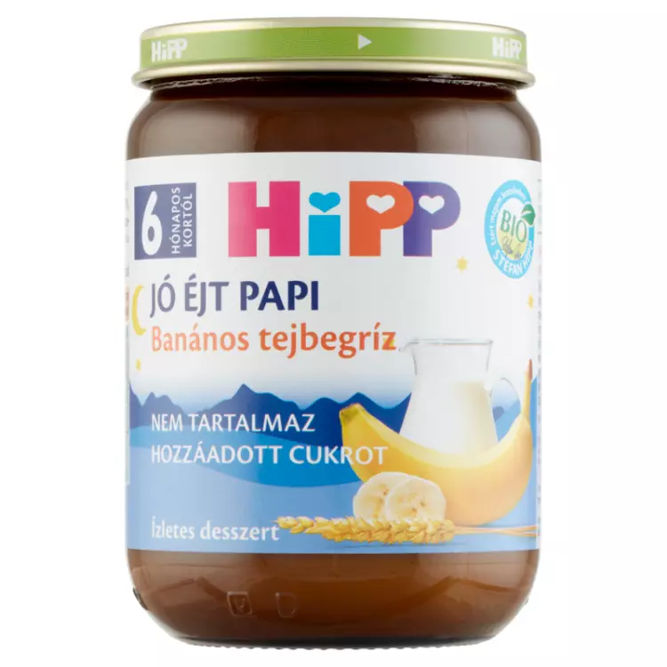 HiPP Jó éjt papi banános tejbegríz 6.hó 190g
