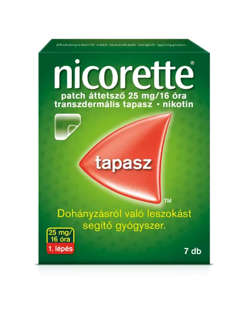 Nicorette patch áttetsző 25 mg/16 óra transz.tap. 7x