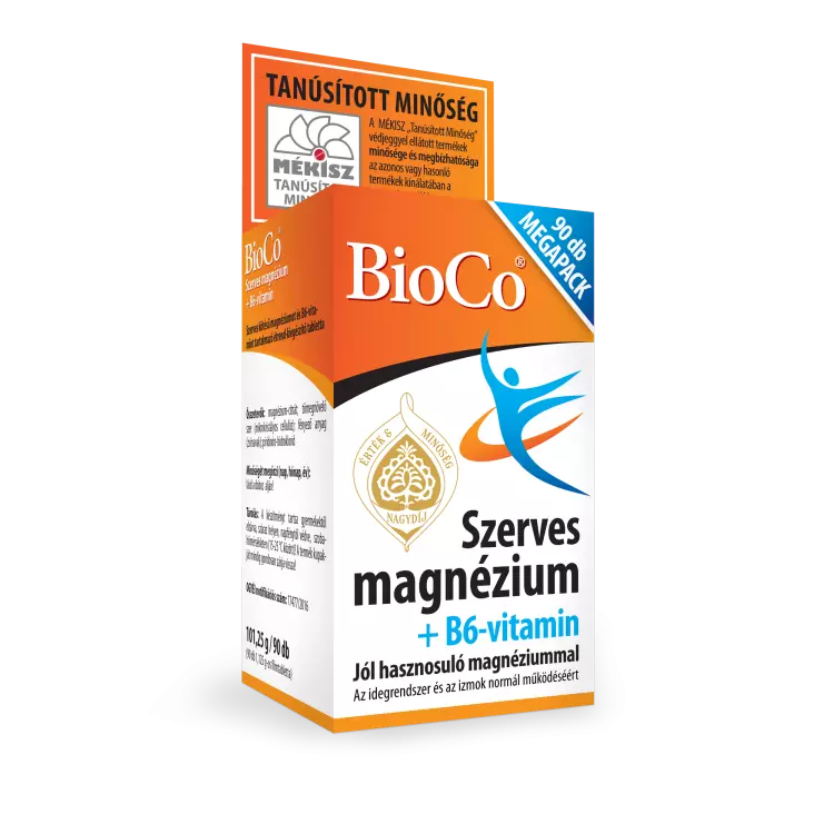 BioCo Szerves Magnézium+B6-vitamin tabl. megapack 90x BioCo Szerves Magnézium+B6-vitamin tabl. megapack 90x