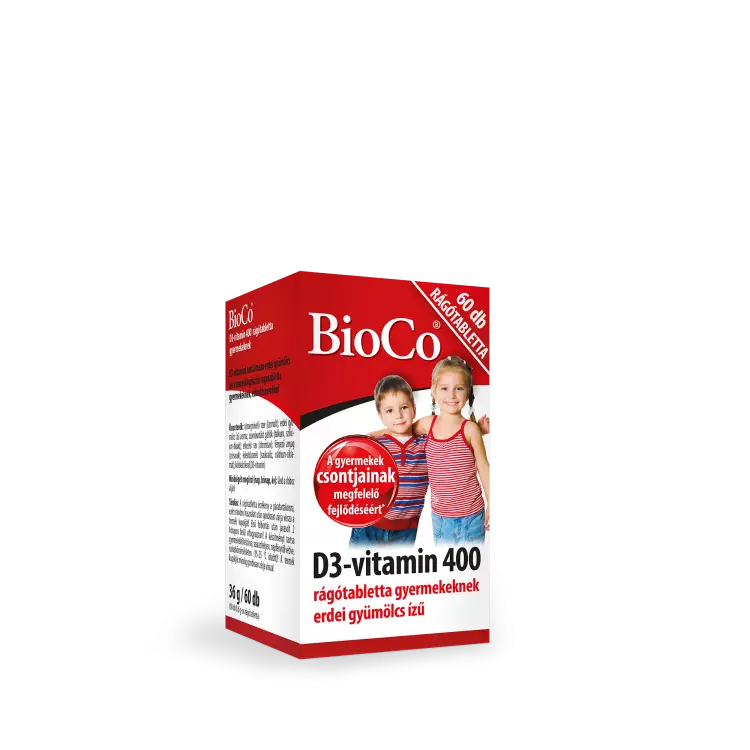 BioCo D3-vitamin 400 IU rágótabletta gyermekeknek 60x BioCo D3-vitamin 400 IU rágótabletta gyermekeknek 60x