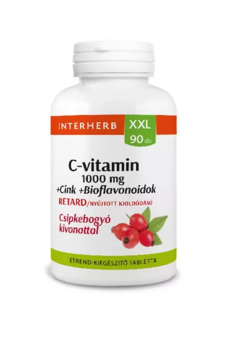 Interherb XXL C-vitamin 1000 mg cink tabletta 90x Interherb XXL C-vitamin 1000 mg cink tabletta 90x