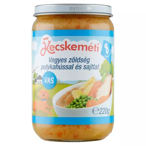Kecskeméti vegyes zöldség pulykahússal és sajttal 220g