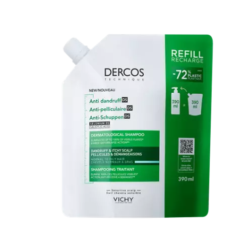 Vichy Dercos sampon korpásodás ellen zsíros hajra utántöltő 390ml