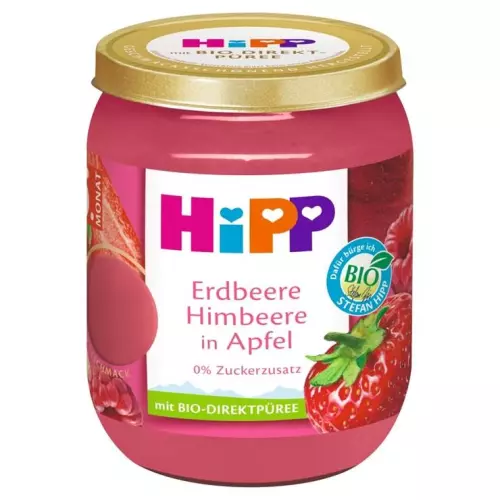 HiPP alma eperrel és málnával 5.hó 160g