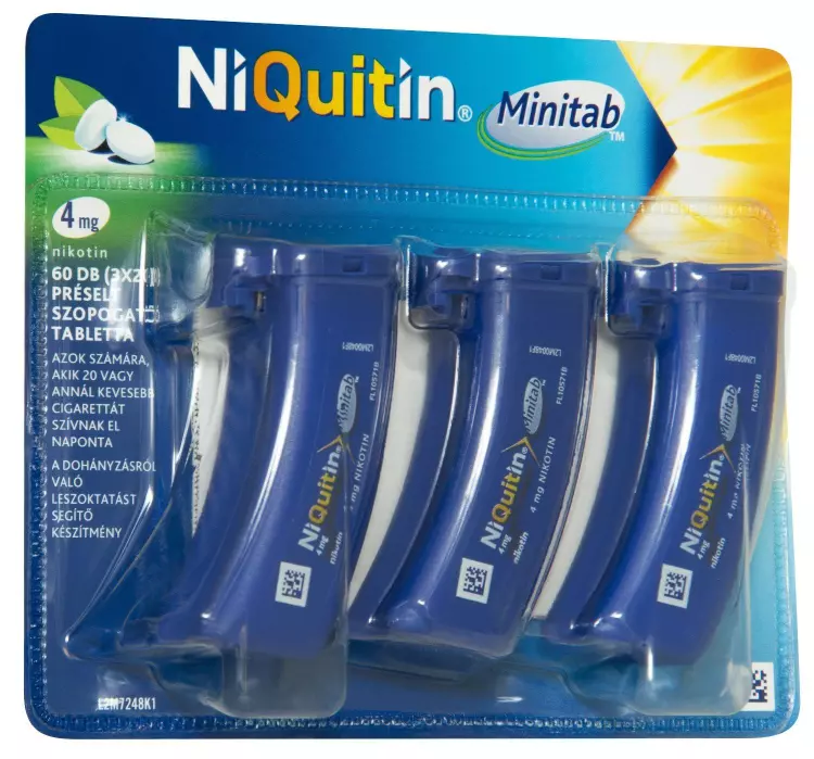 NiQuitin Minitab 4 mg préselt szopogató tabletta 3x20 NiQuitin Minitab 4 mg préselt szopogató tabletta 3x20