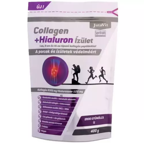 JutaVit Collagen+ Hialuron Ízület por erdei gyüm. 400g