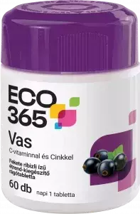 ECO365 Vas C-vitamin Cink rágótabl. feketeribizli 60x