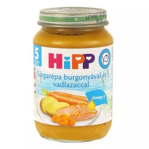HiPP sárgarépa burgonya+vadlazac 5.hó 190g