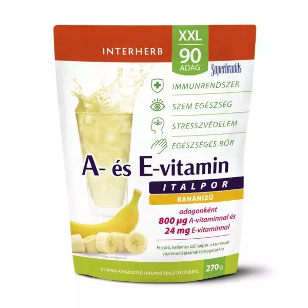 Interherb XXL A-vitamin+ E-vitamin italpor banán 90adag Interherb XXL A-vitamin+ E-vitamin italpor banán 90adag