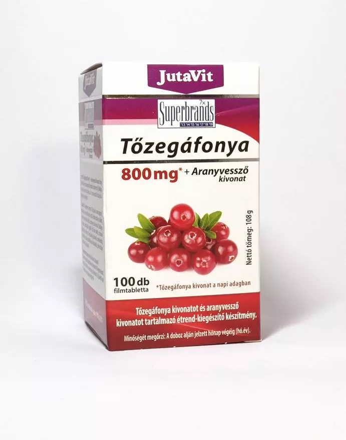 JutaVit Tőzegáfonya aranyvessző kivonattal ftabl. 100x JutaVit Tőzegáfonya aranyvessző kivonattal ftabl. 100x