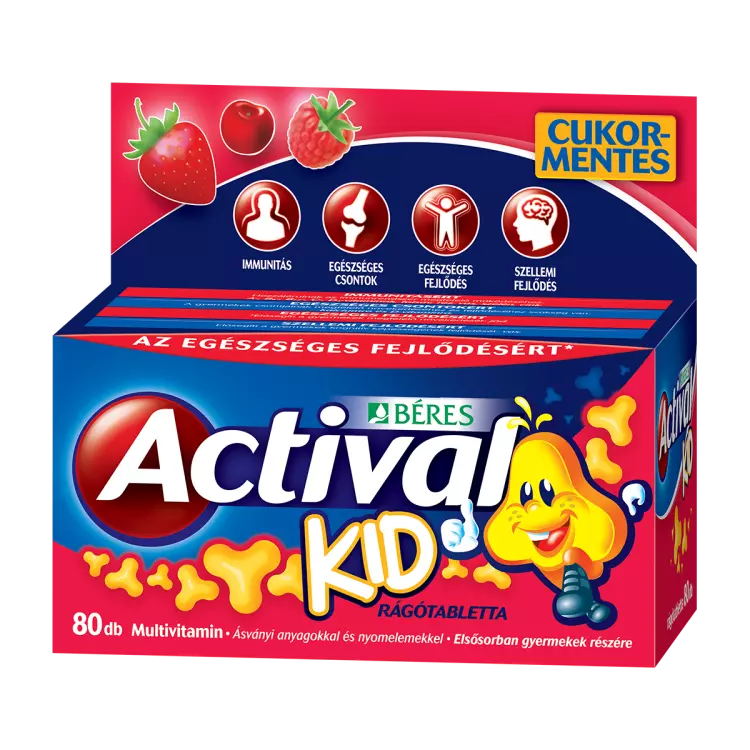 Actival Kid rágótabletta 3 ízben 80x Actival Kid rágótabletta 3 ízben 80x