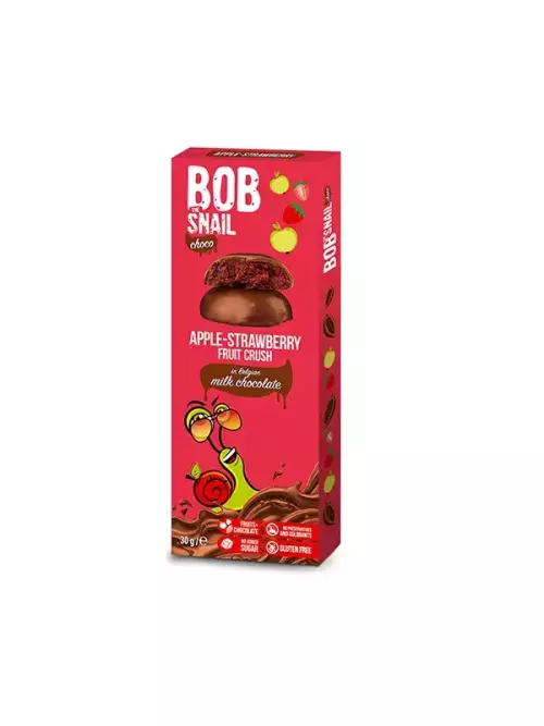 Bob-Snail tejcsokis gyümölcs snack alma-eper 30g
