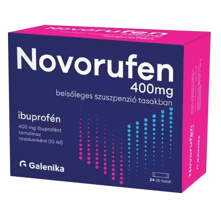 Novorufen 400 mg belsőleges szuszpenzió tasakban 24x10ml Novorufen 400 mg belsőleges szuszpenzió tasakban 24x10ml