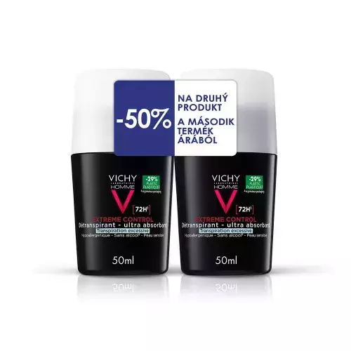 Vichy Homme deo golyós Extreme Control 72h DUO 2x50ml