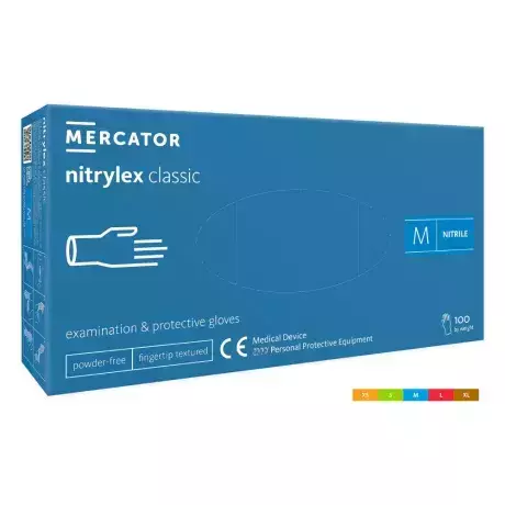 Vizsgálókesztyű NITRYLEX Classic púdermentes M 100x