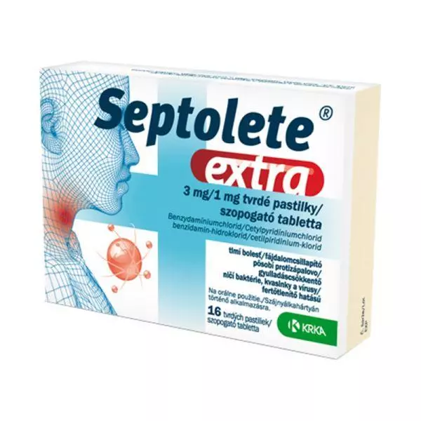 Septolete extra eukaliptusz 3 mg/1 mg szop.tabl. 16x Septolete extra eukaliptusz 3 mg/1 mg szop.tabl. 16x