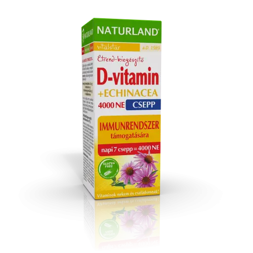 Naturland D-vitamin 4000 NE + Echinacea csepp 30ml Naturland D-vitamin 4000 NE + Echinacea csepp 30ml