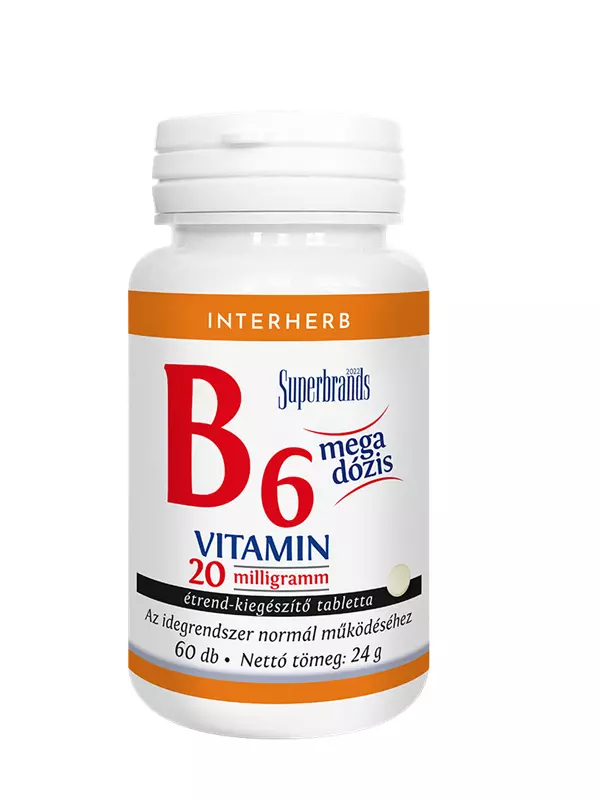 Interherb B6-vitamin 20 mg tabletta 60x Interherb B6-vitamin 20 mg tabletta 60x