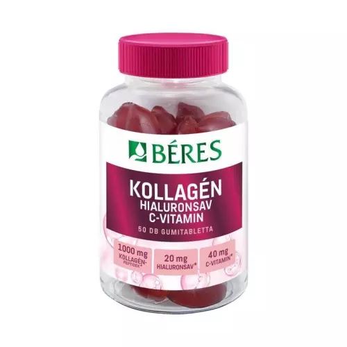 Béres Kollagén hialuronsav C-vitamin gumitabletta 50x
