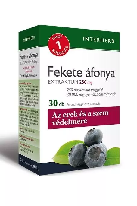 Interherb Napi1 Fekete áfonya Extraktum kapszula 30x Interherb Napi1 Fekete áfonya Extraktum kapszula 30x