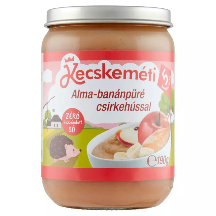 Kecskeméti alma-banánpüré csirkehússal 190g Kecskeméti alma-banánpüré csirkehússal 190g