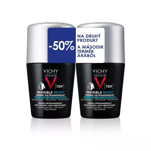 Vichy Homme deo roll Invisible Resist 72h duopack 2x50ml Vichy Homme deo roll Invisible Resist 72h duopack 2x50ml