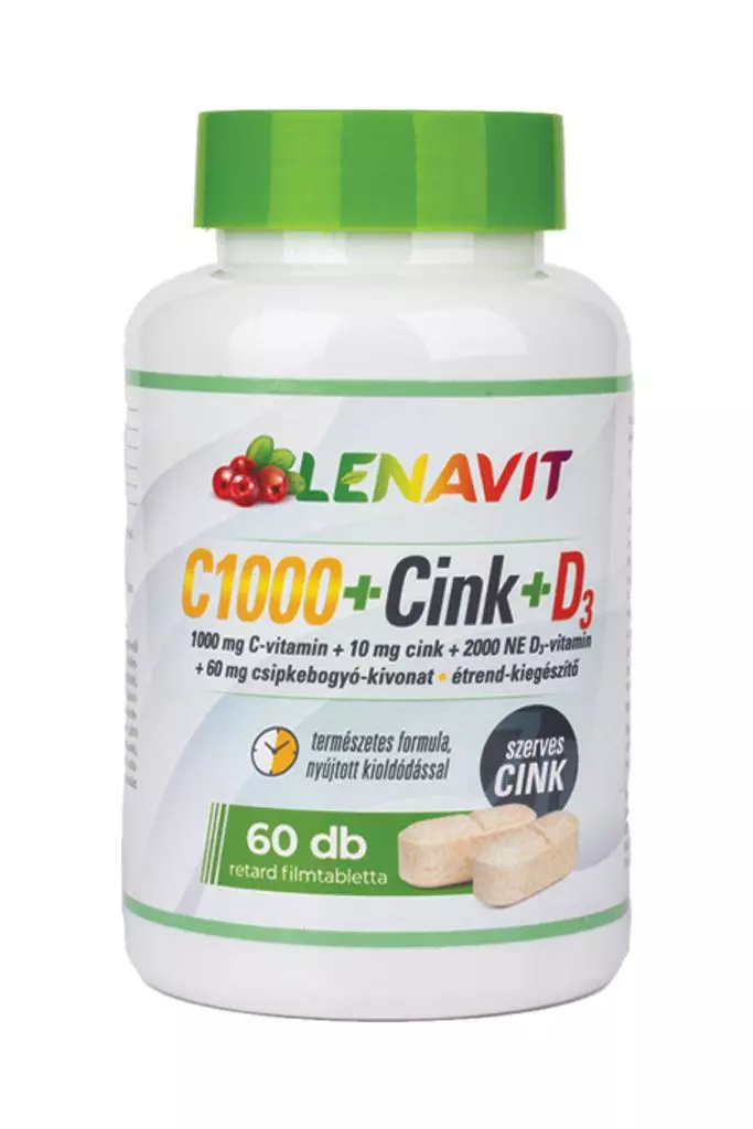 Lenavit C 1000 Szerves Cink D3 retard filmtabletta 60x Lenavit C 1000 Szerves Cink D3 retard filmtabletta 60x