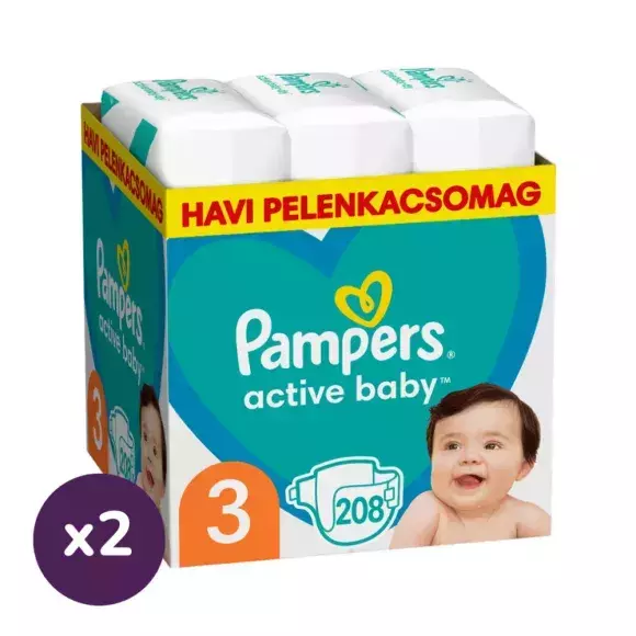 Pampers Active Baby nadrágpelenka 3-as 6-10 kg 208x