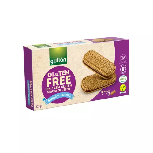 Gullón Sandwich gluténmentes keksz csokoládés ízű 225g