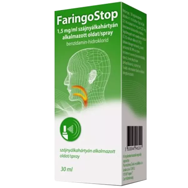 Faringostop 1,5 mg/ml szájnyálkah. alk.old. spray 30ml Faringostop 1,5 mg/ml szájnyálkah. alk.old. spray 30ml